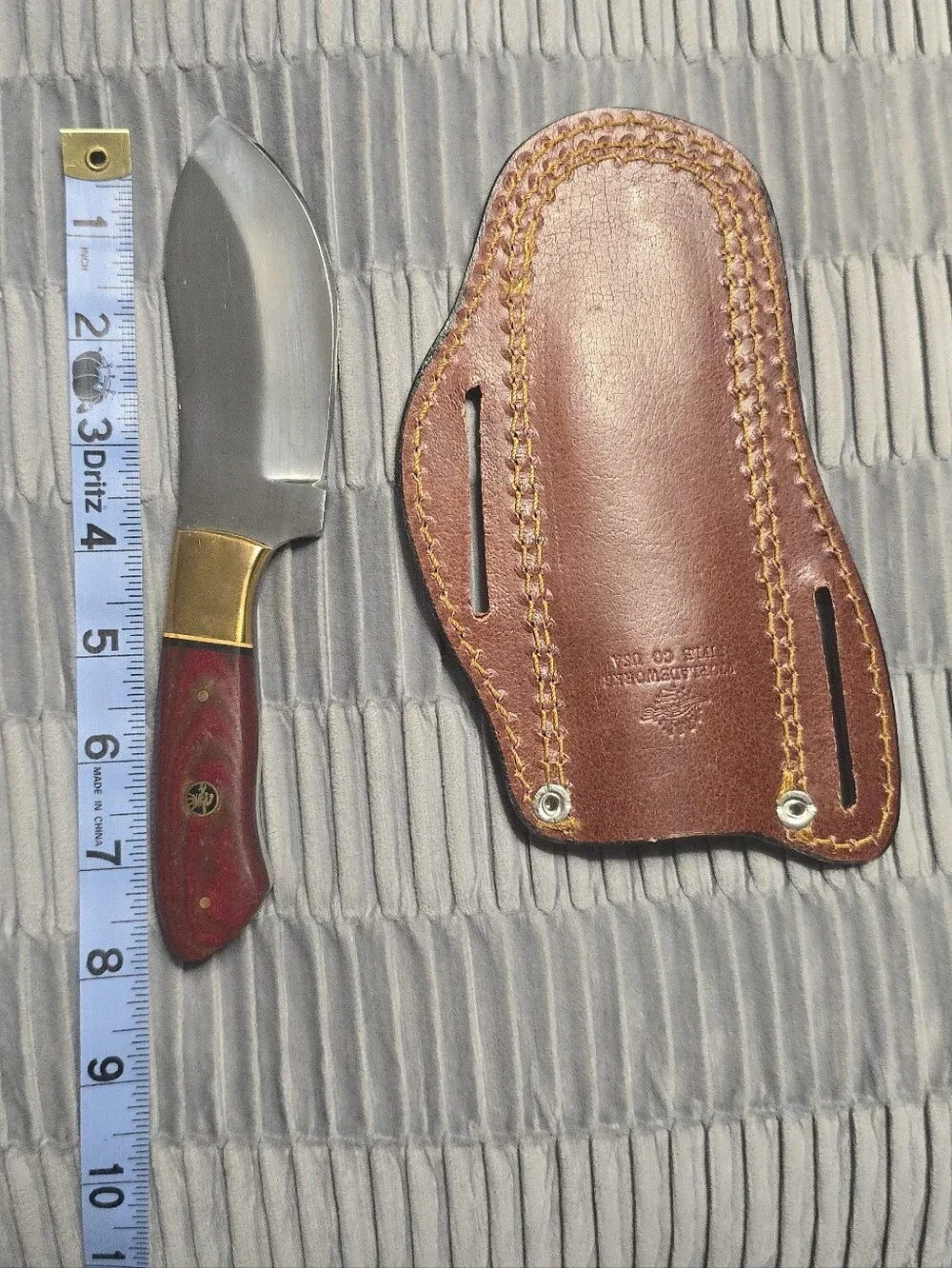 970 BladeWorks Hand Forged Fixed Blade Cross Sheath Red Handle Made In USA 🔥